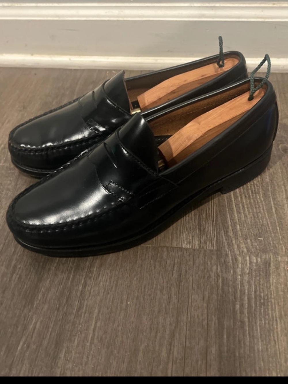 GH Bass & Co Classic Black Leather Penny Loafers for Men